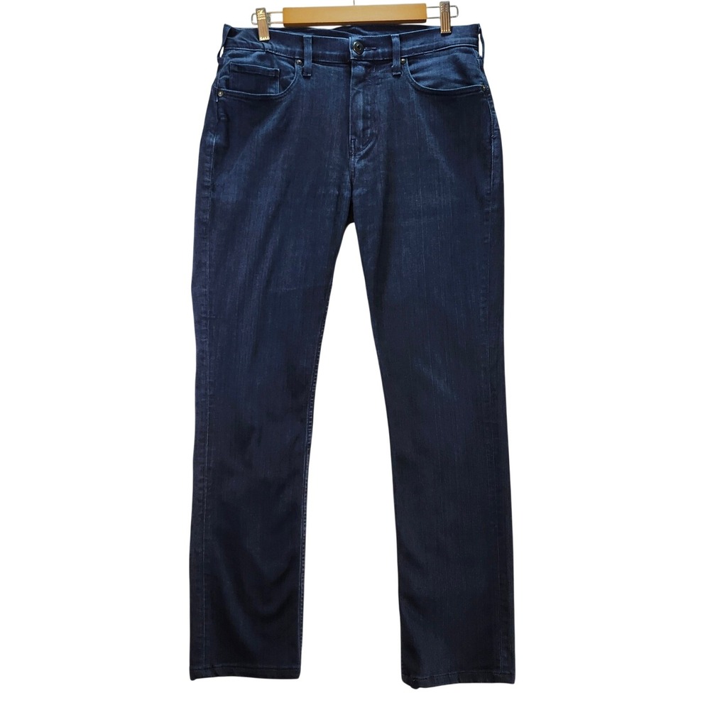 Paige Lennox Slim Fit Jeans Mens 32 Dark Indigo Blue Excellent Stretch Denim